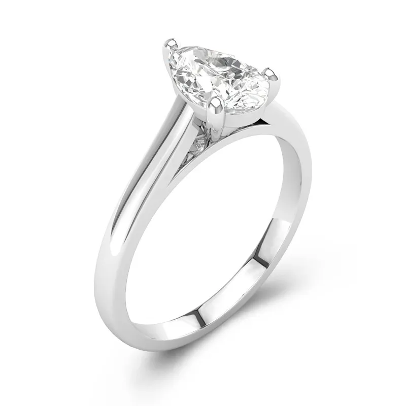 1.50ct Moissanite Engagement Ring 18K White Gold