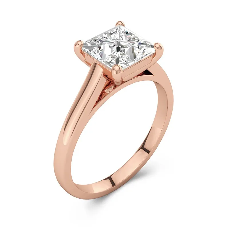 1.00ct Moissanite Engagement Ring 18K Rose Gold