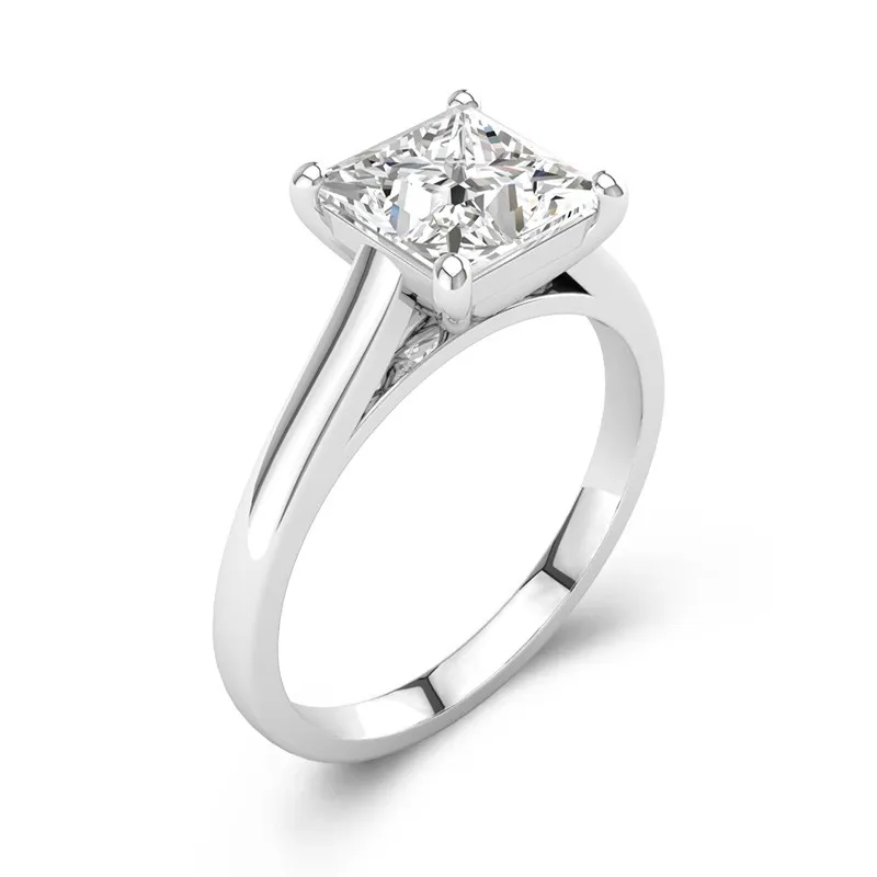 2.00ct Moissanite Engagement Ring 18K White Gold