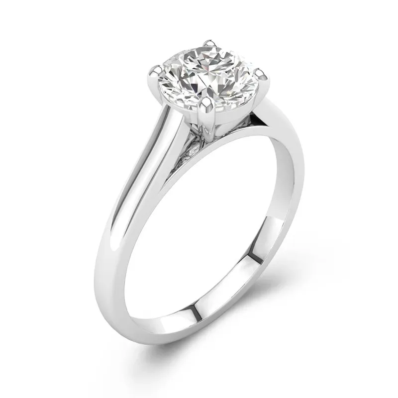 1.00ct Moissanite Engagement Ring 14K White Gold