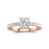 1.00ct Moissanite Engagement Ring 14K Rose Gold