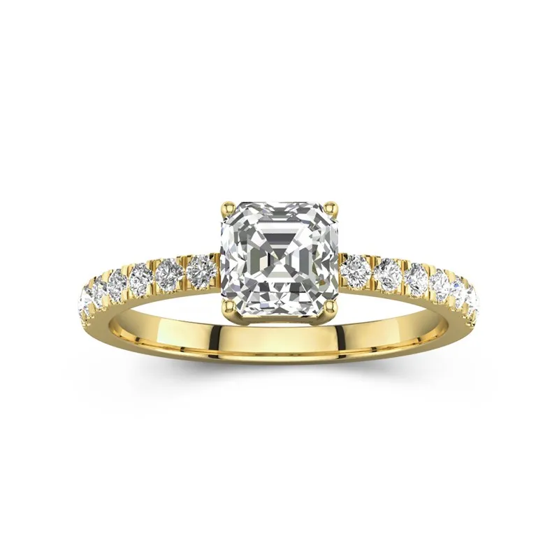 Classic Asscher 1.00ct Moissanite Engagement Ring