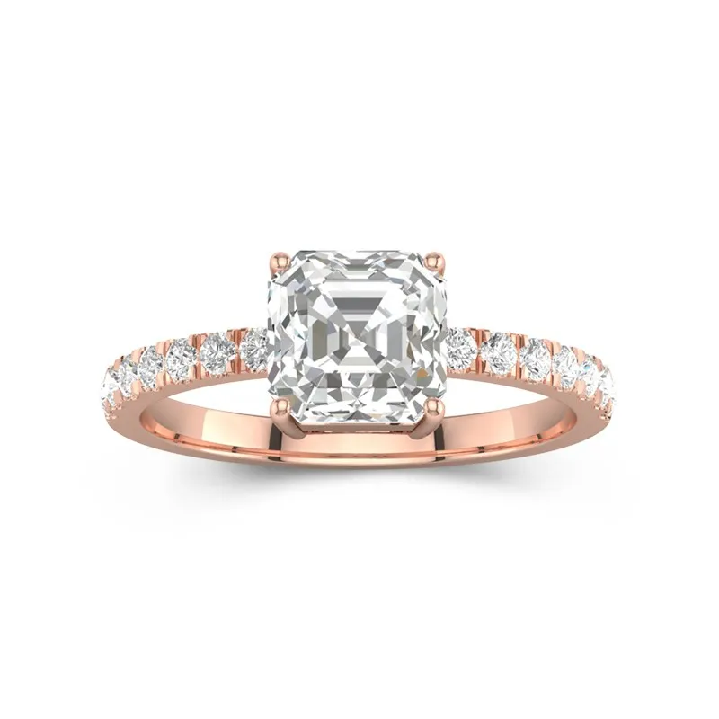 Classic Asscher 2.00ct Moissanite Engagement Ring