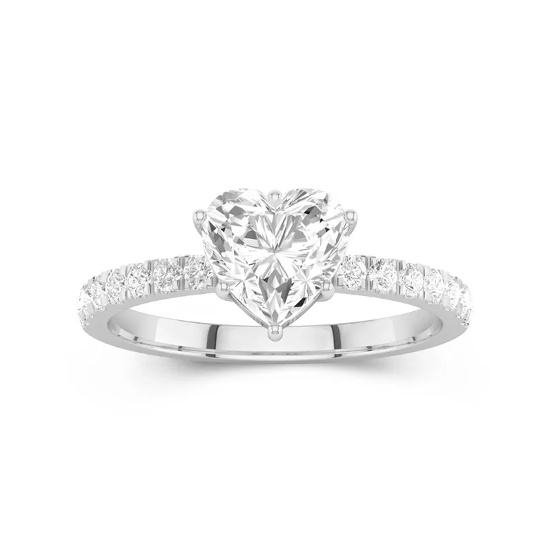 Classic Heart 1.50ct Moissanite Engagement Ring