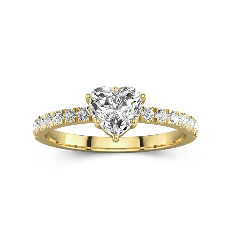 Classic Heart 1.00ct Moissanite Engagement Ring