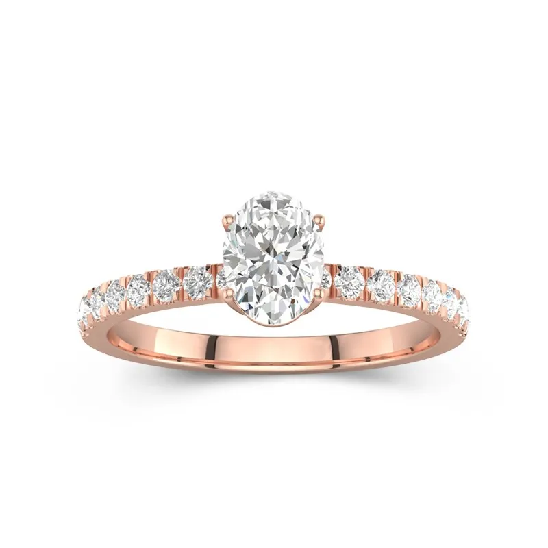 1.00ct Moissanite Bague de fiançailles Or rose 14 carats