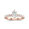 1.00ct Moissanite Engagement Ring 14K Rose Gold