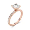 1.00ct Moissanite Engagement Ring 14K Rose Gold