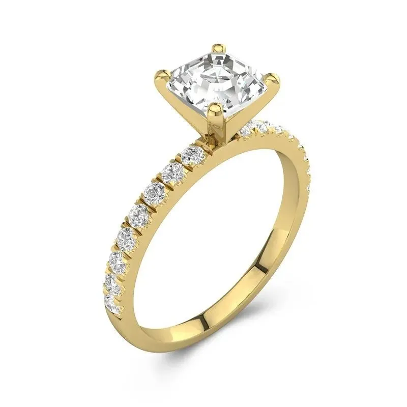 Classic Asscher 1.00ct Moissanite Engagement Ring