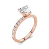 1.50ct Moissanite Engagement Ring 14K Rose Gold