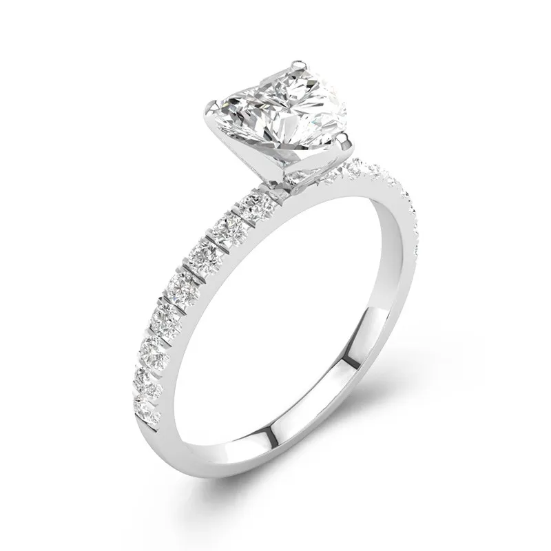 Classic Heart 2.00ct Moissanite Engagement Ring