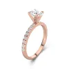 1.50ct Moissanite Engagement Ring 14K Rose Gold