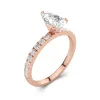 1.50ct Moissanite Engagement Ring 14K Rose Gold