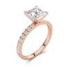 1.50ct Moissanite Engagement Ring 14K Rose Gold