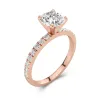 1.50ct Moissanite Engagement Ring 14K Rose Gold