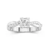 1.00ct Moissanite Engagement Ring 14K White Gold