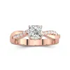 1.00ct Moissanite Engagement Ring 14K Rose Gold