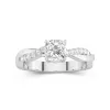 1.00ct Moissanite Engagement Ring 14K White Gold