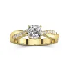 1.00ct Moissanite Engagement Ring 18K Gold