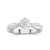 1.00ct Moissanite Engagement Ring 14K White Gold