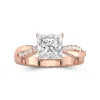 2.00ct Moissanite Engagement Ring 14K Rose Gold