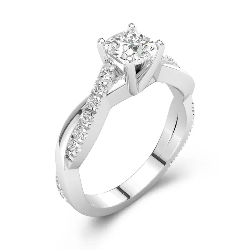 2.00ct Moissanite Bague de fiançailles Platine