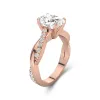 1.50ct Moissanite Engagement Ring 14K Rose Gold