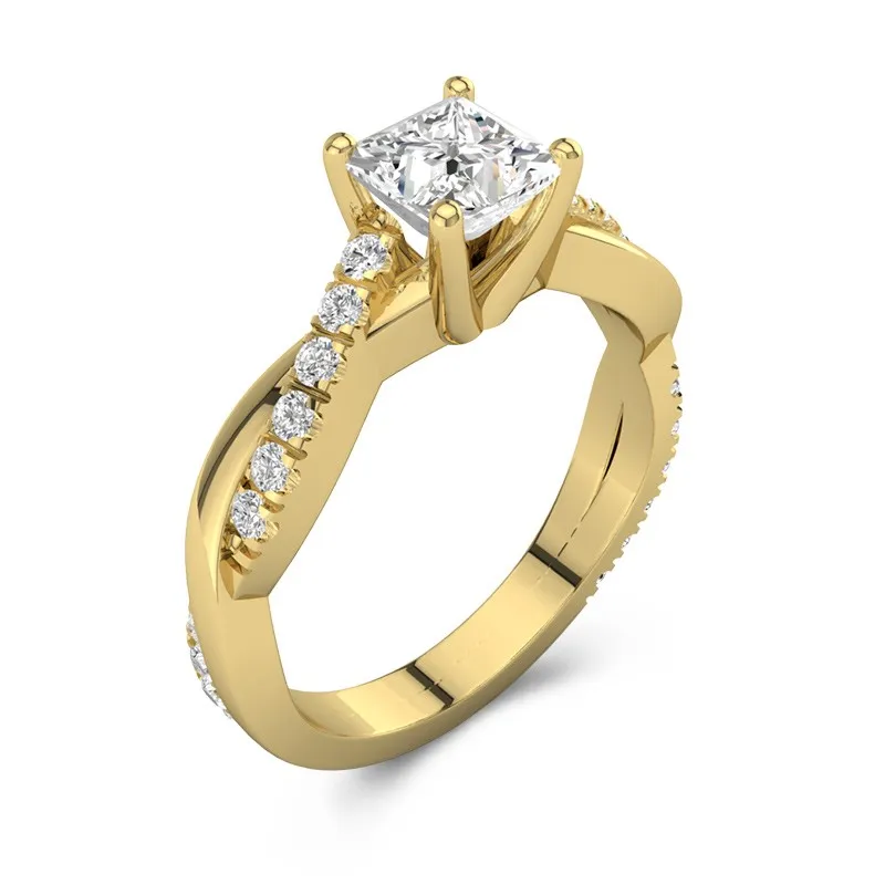 1.50ct Moissanite Engagement Ring 14K Gold