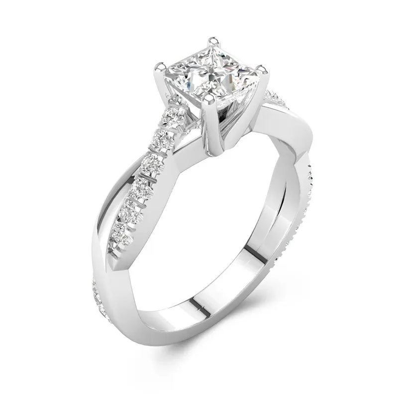 East West Engagement Ring 2.00ct Moissanite