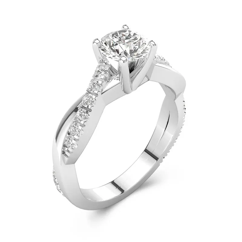 2.00ct Moissanite Bague de fiançailles Or blanc 18 carats