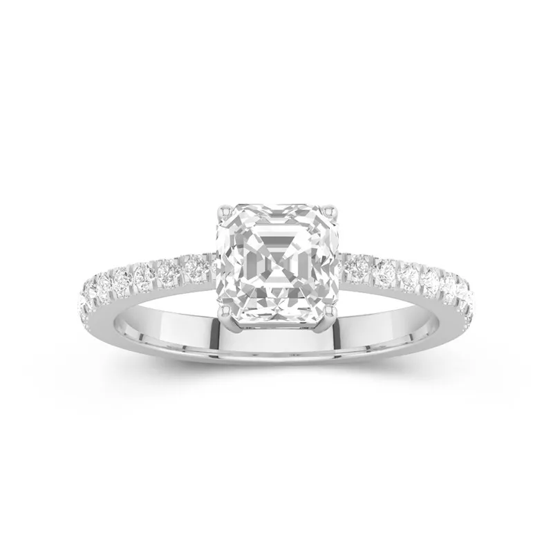 Glory Asscher 1.50ct Moissanite Engagement Ring