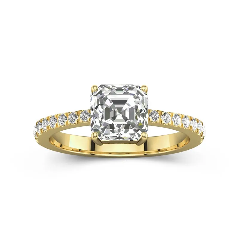 Glory Asscher 2.00ct Moissanite Engagement Ring
