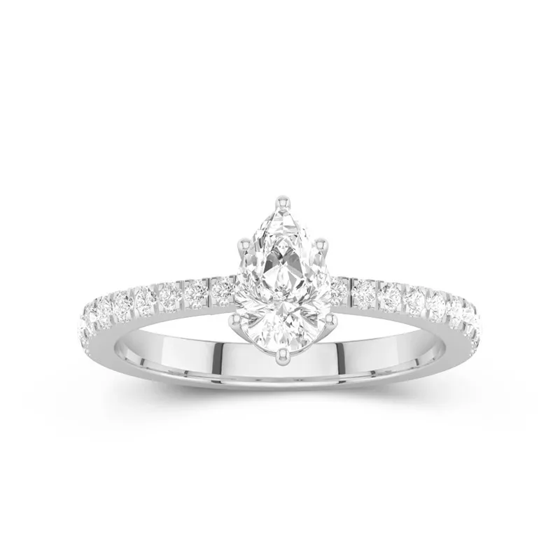Glory Pear 1.00ct Moissanite Engagement Ring