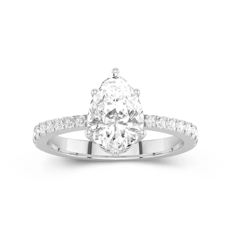 Glorieux Poire 2.00ct Moissanite Bague de fiançailles