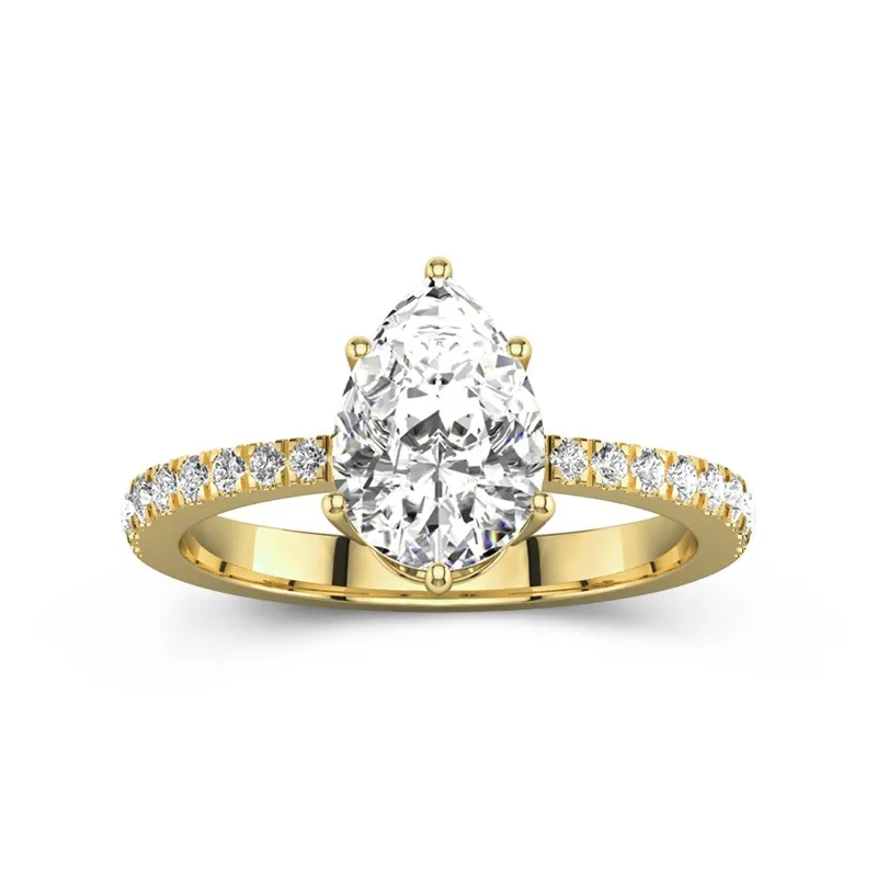 Glory Pear 2.00ct Moissanite Engagement Ring