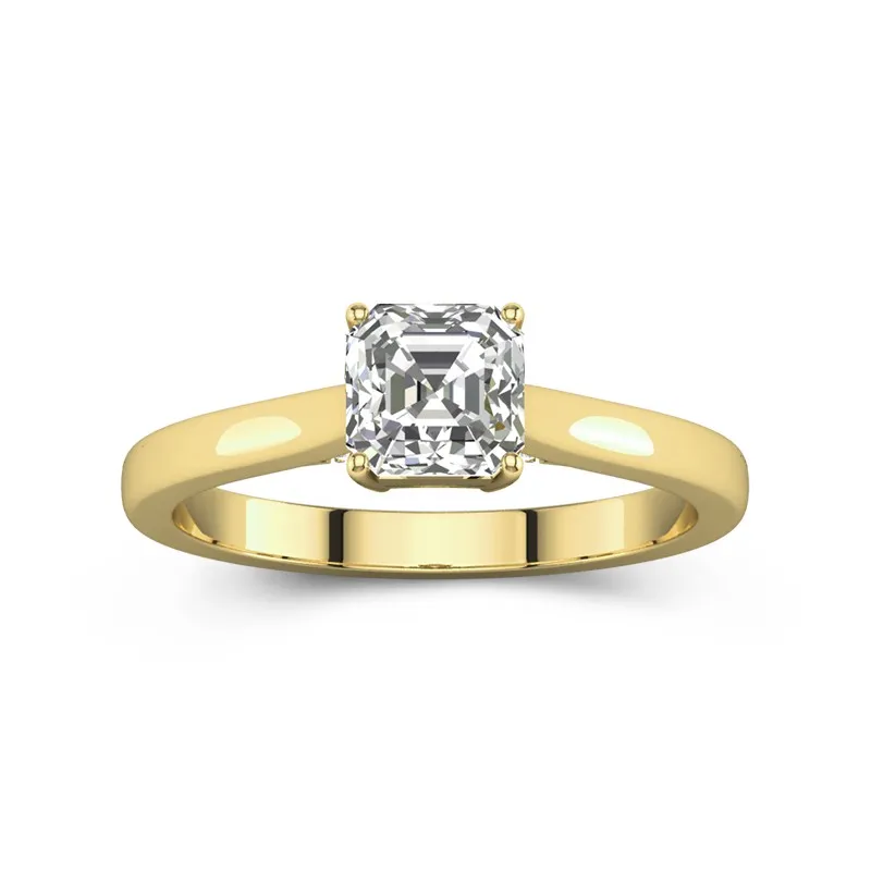 Timeless Asscher 1.00ct Moissanite Engagement Ring