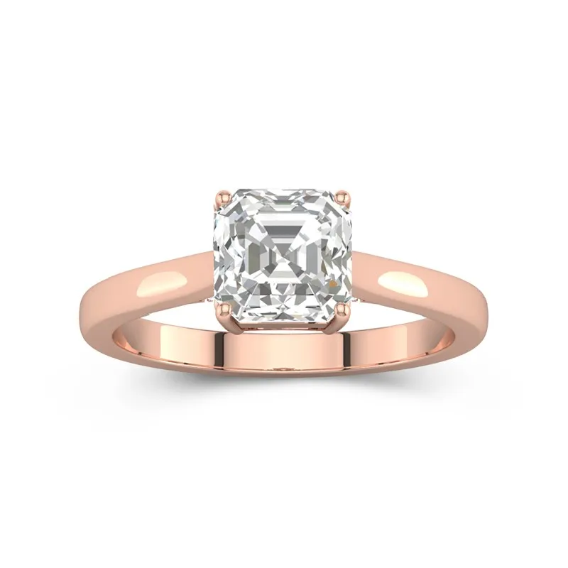 2.00ct Moissanite Bague de fiançailles Or rose 14 carats