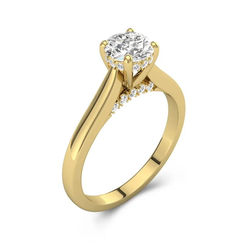 2.00ct Moissanite Engagement Ring 18K Gold