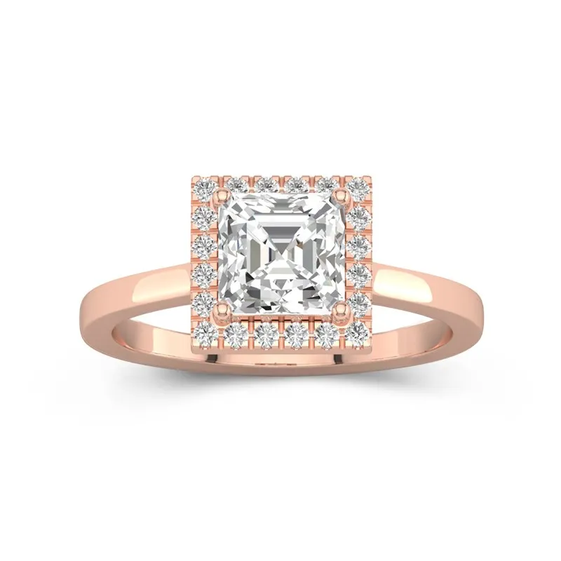 1.50ct Moissanite Engagement Ring 14K Rose Gold