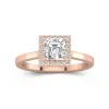 1.00ct Moissanite Engagement Ring 14K Rose Gold