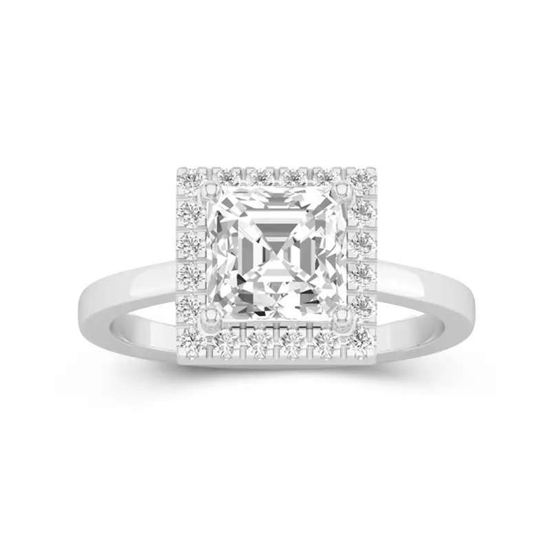 2.00ct Moissanite Engagement Ring 14K White Gold