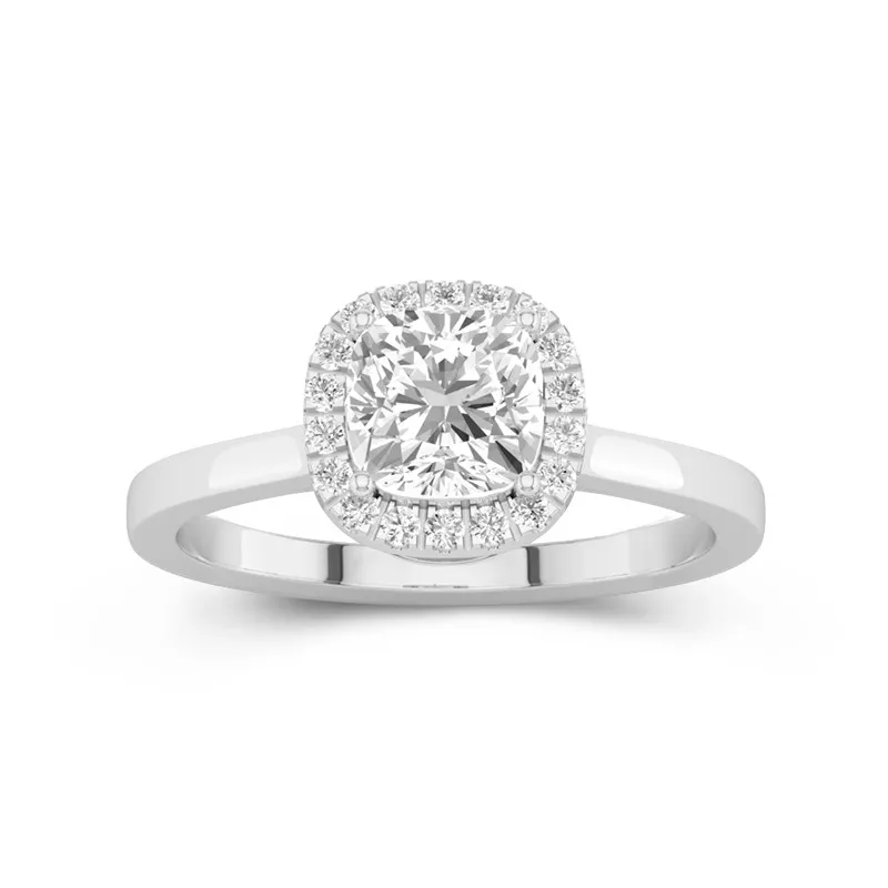 Simple Coussin 1.50ct Moissanite Bague de fiançailles