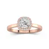 1.00ct Moissanite Engagement Ring 14K Rose Gold