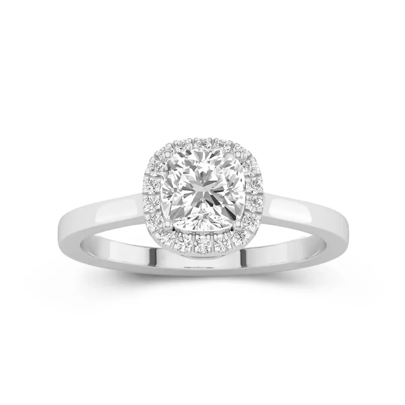 Simple Coussin 1.00ct Moissanite Bague de fiançailles