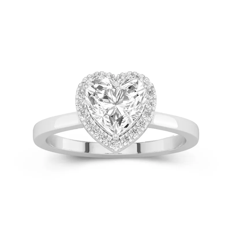 Simple Heart 1.50ct Moissanite Engagement Ring