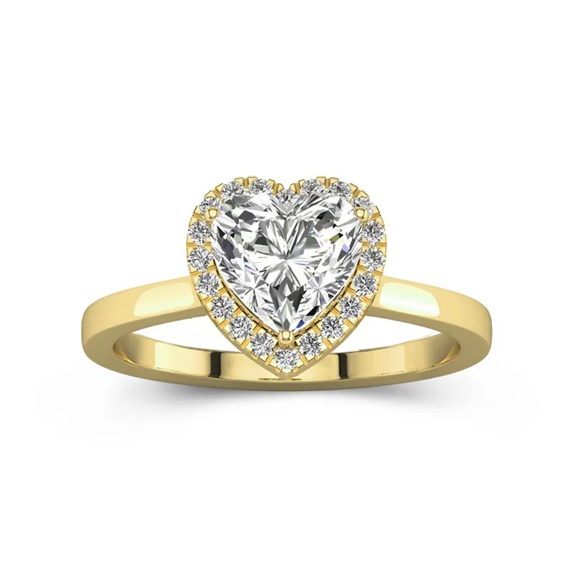 Simple Heart 1.50ct Moissanite Engagement Ring