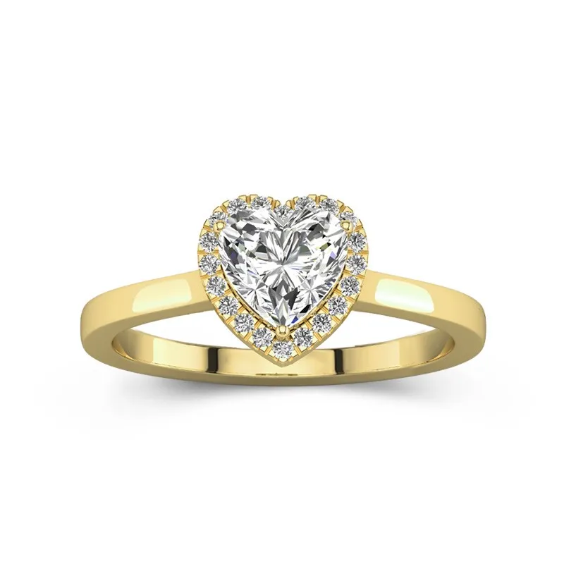 Simple Heart 1.00ct Moissanite Engagement Ring