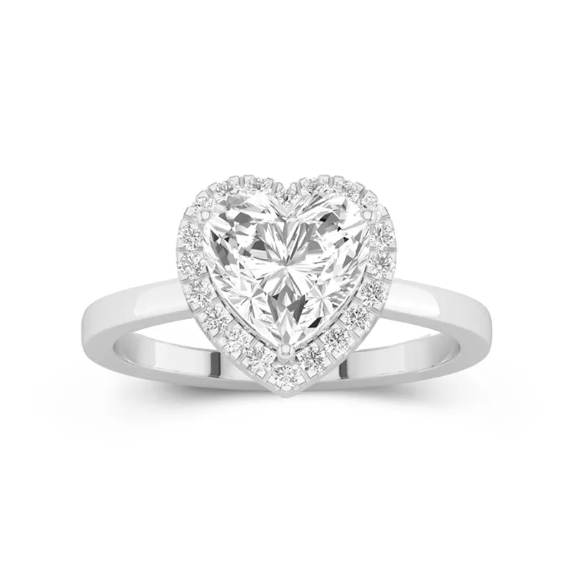 Simple Heart 2.00ct Moissanite Engagement Ring