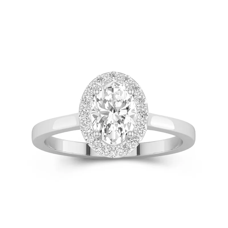 Simple Ovale 1.50ct Moissanite Bague de fiançailles