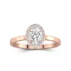 1.00ct Moissanite Bague de fiançailles Or rose 14 carats